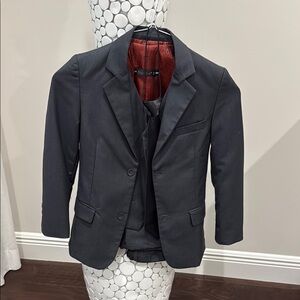 Kids Black Matching Suit Set with Red Lining